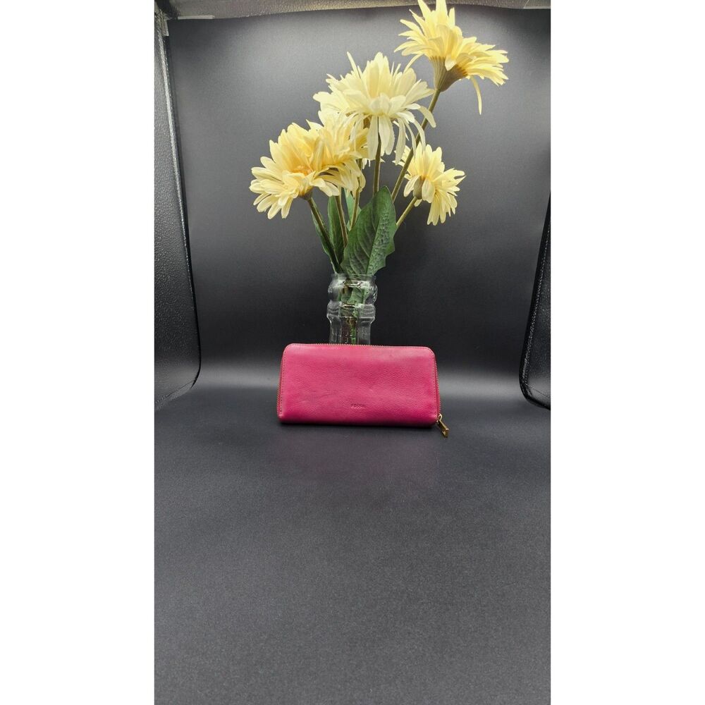 Fossil Leather Long Wallet - Magenta